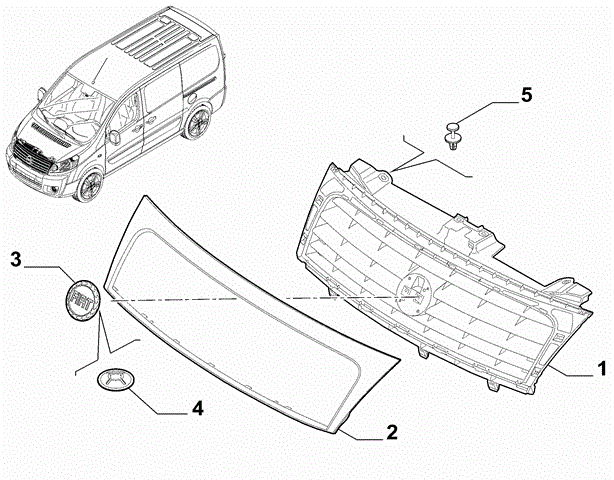 Ободок решетки радиатора 1497649078 Fiat/Alfa/Lancia