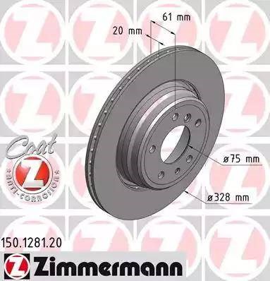Тормозные диски 150128120 ZIMMERMANN