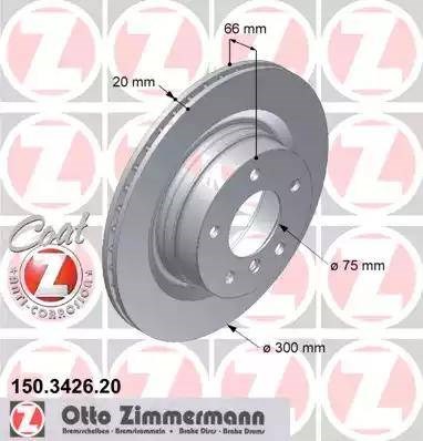 Дисковый тормоз 150342620 ZIMMERMANN