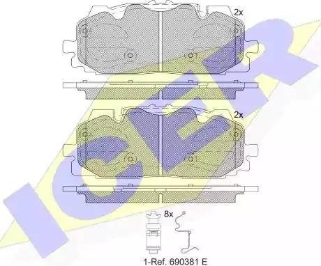 Колодки тормозные 182254 ICER