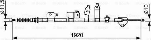 Трос ручного тормоза задний, правый 1987482438 BOSCH