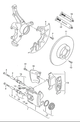 Колодки передние 1J0698151G VAG
