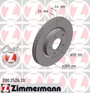 Ротор тормозной 200252620 ZIMMERMANN