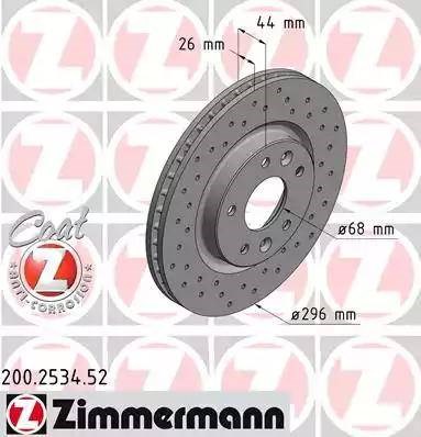 Тормоз дисковый передний 200253452 ZIMMERMANN
