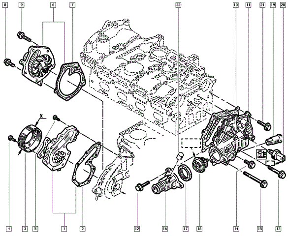 Насос охлаждения 210107370R RENAULT