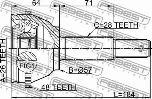 ШРУС наружный передний 2110FYA48 FEBEST