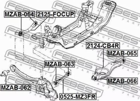 Рычаги задней подвески 2124CB4R FEBEST