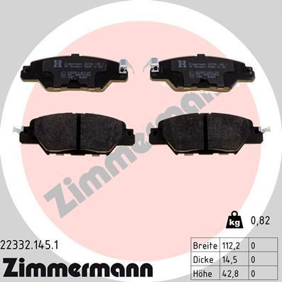 223321451 ZIMMERMANN Колодки тормозные задние дисковые купить в Павлоград