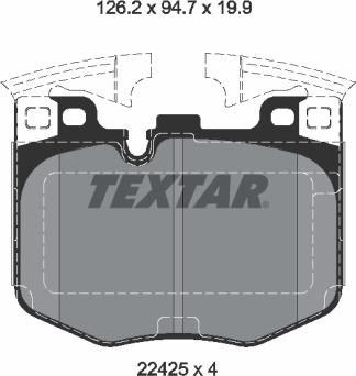 Колодки передние 2242501 TEXTAR