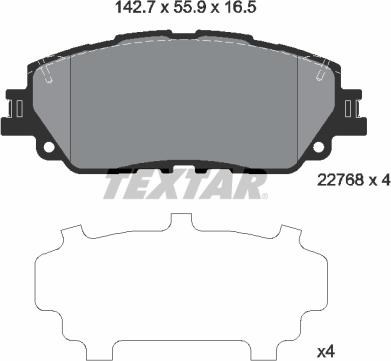 2276801 TEXTAR Колодки тормозные передние дисковые купить в Днепр