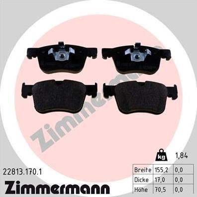 Колодки передние 228131701 ZIMMERMANN