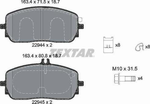 Колодки передние 2294401 TEXTAR
