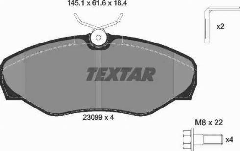 Колодки тормозные передние дисковые 2309902 TEXTAR