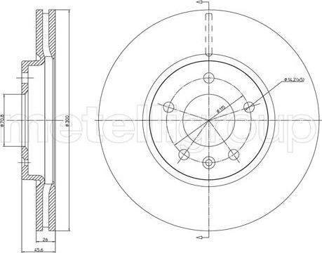 Передний тормозной диск 231003C METELLI