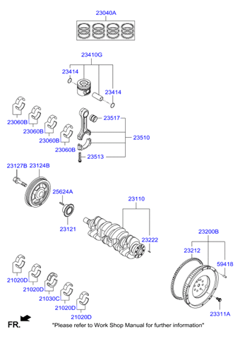 Шкив коленвала 231242A002 HYUNDAI