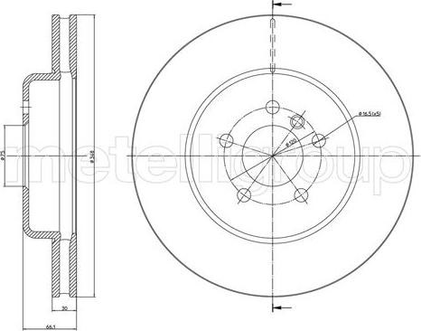 Диск тормозной передний 231268C METELLI