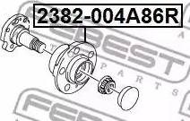 Ступица задняя (шпиндель) 2382004A86R FEBEST