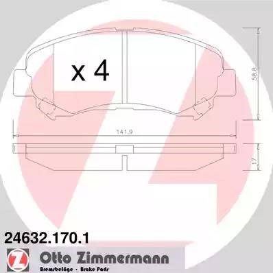Колодки тормозные 246321701 ZIMMERMANN