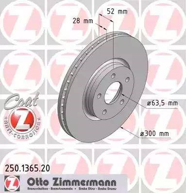 Диск тормозной передний 250136520 ZIMMERMANN