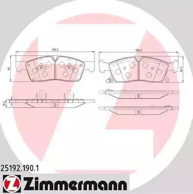 Колодки тормозные 251921901 ZIMMERMANN
