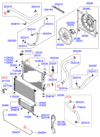 Радиатор АКПП 254603K000 HYUNDAI