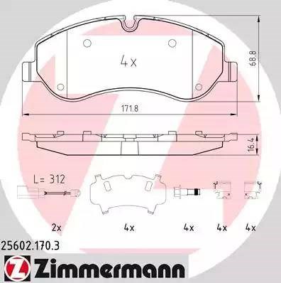 Колодки 256021703 ZIMMERMANN