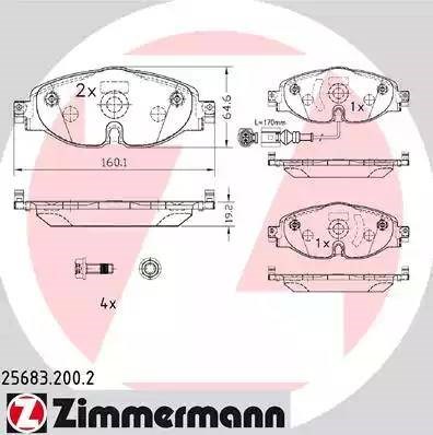 Колодки 256832002 ZIMMERMANN
