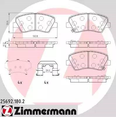 Колодки тормозные 256921802 ZIMMERMANN