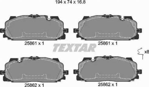 Колодки тормозные 2586101 TEXTAR