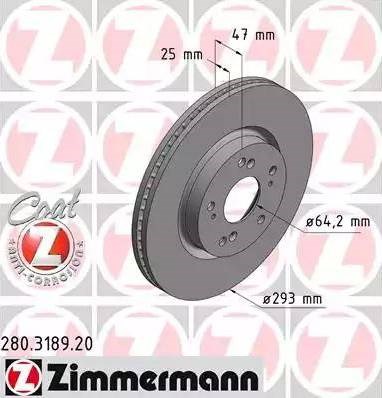 Ротор тормозной 280318920 ZIMMERMANN