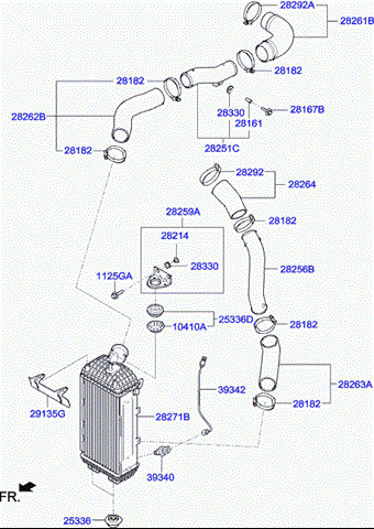 Радиатор интеркулера 2.0 disel 28271-2F650