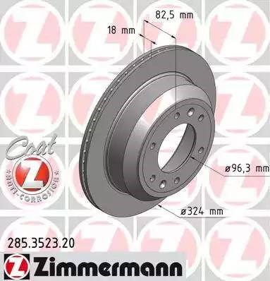 Задний дисковый тормоз 285352320 ZIMMERMANN