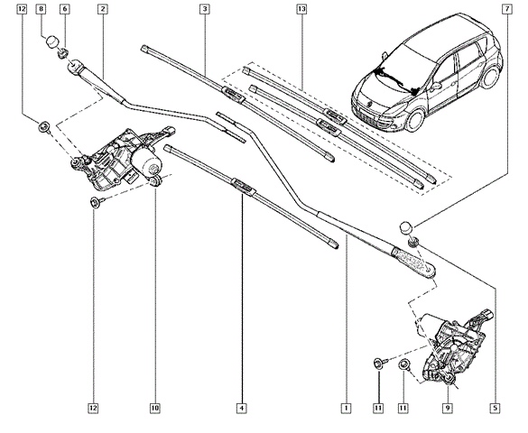 Щетки стеклоочистителя 288903710R Renault (RVI)