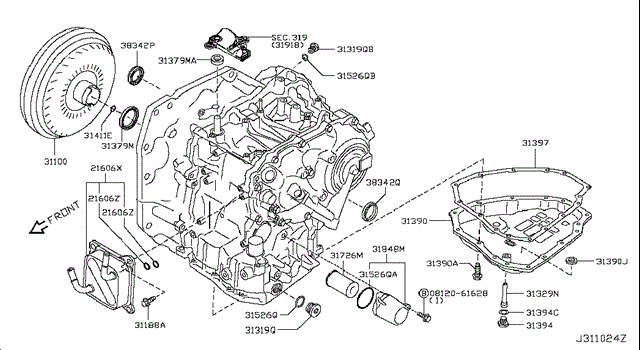 313973JX0A NISSAN Прокладка поддона АКПП/МКПП купить в Харьков