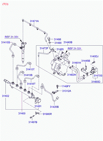 Регулятор давления топлива (31402-2a400) mobis 314022A400