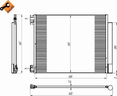 Радиатор кондиционера 350393 NRF
