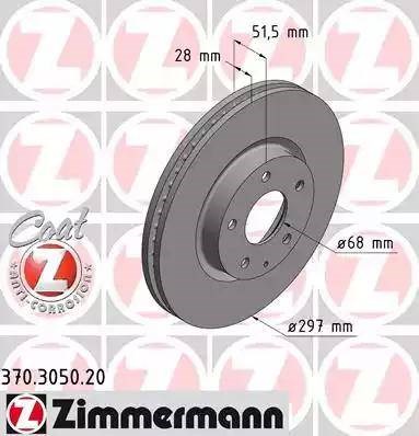 Тормоз дисковый передний 370305020 ZIMMERMANN