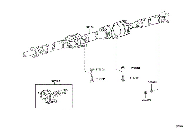 Подвесной подшипник карданного вала, задний 3723029015 TOYOTA