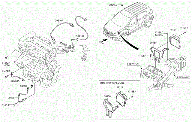 Датчик оборотов коленвала 391802B000 HYUNDAI