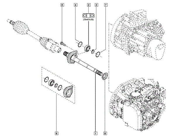 397702105R Renault (RVI) опора подвесного подшипника передней полуоси