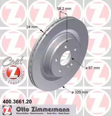 Задний тормозной диск 400366120 ZIMMERMANN
