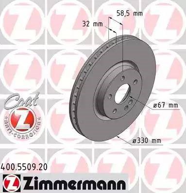 Тормоз дисковый передний 400550920 ZIMMERMANN