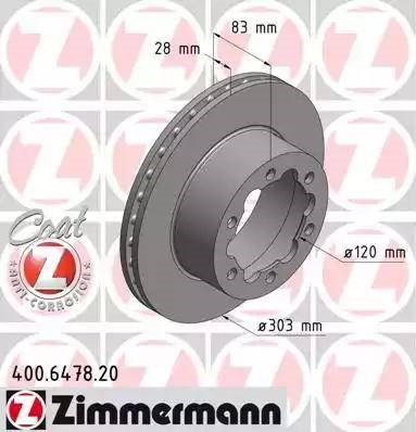 Тормозной диск 400647820 ZIMMERMANN