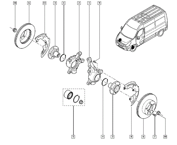 Подшипник ступицы колеса 2,3dci renault master iii / opel movano b 2010- (402103708r) renault 402103708R