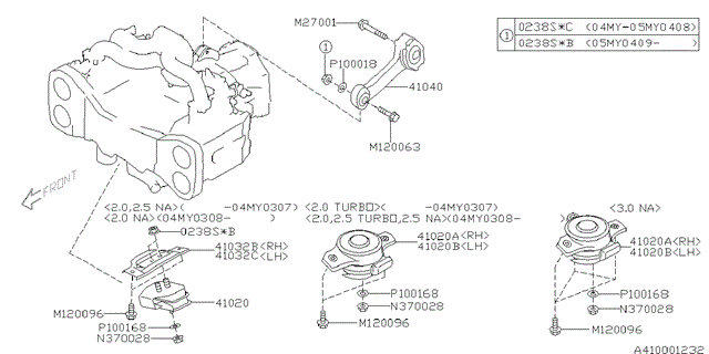 Подушка двигателя Subaru Legacy
