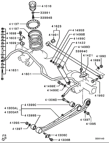 Пружина подвески задняя 4140A091 MITSUBISHI