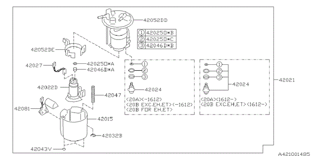 Фильтр тонкой очистки топлива 42052SG120 SUBARU