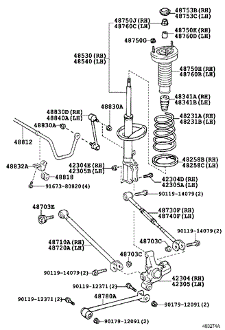 Цапфа поворотного кулака 4230448010 TOYOTA