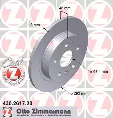 Дисковый тормоз 430261720 ZIMMERMANN