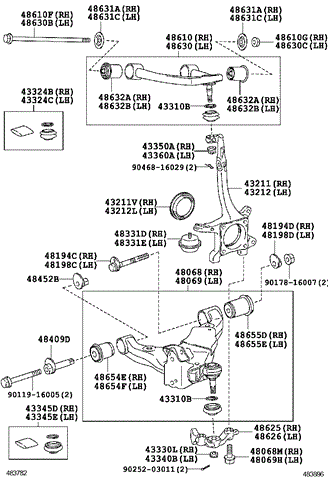 Цапфа передняя левая 4321260200 TOYOTA